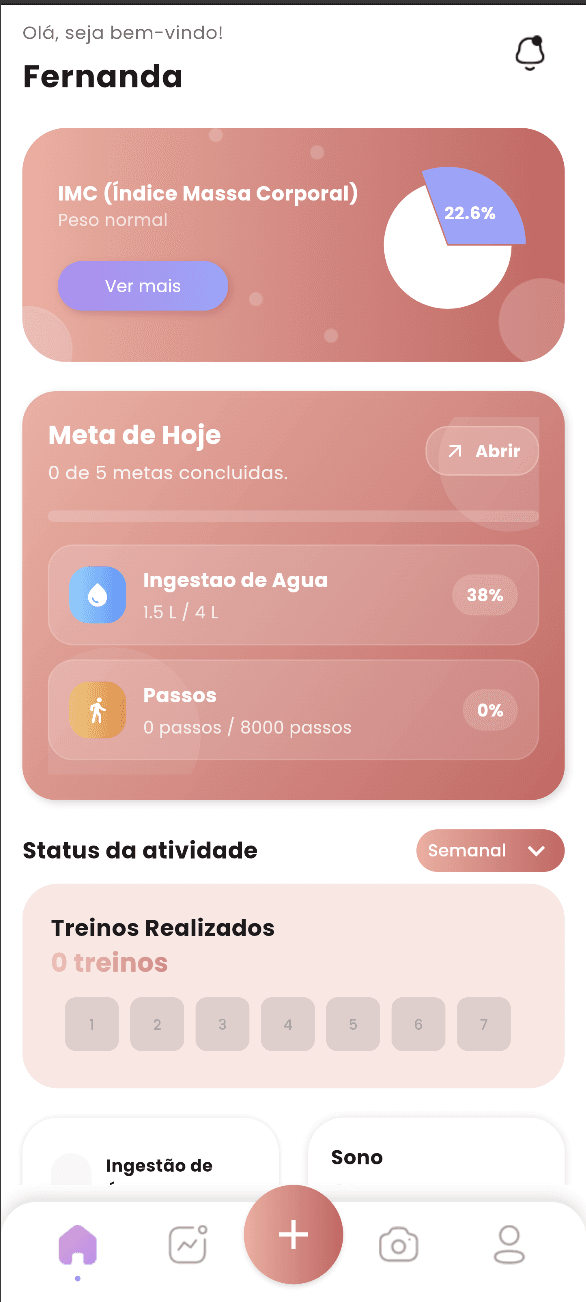 Tela inicial do app VitFit em mockup premium